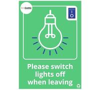 Vsafety Eco Poster - Switch Off Lights - A3