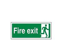 VSafety Final Fire Exit Man Right Sign - Landscape - 300mm x 100mm - 1mm Rigid Plastic