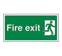 VSafety Final Fire Exit Man Right Sign - Landscape - 300mm x 150mm - 1mm Rigid Plastic