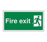 VSafety Final Fire Exit Man Right Sign - Landscape - 300mm x 150mm - Self Adhesive Vinyl