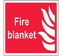 VSafety Fire Blanket Sign - Landscape - 200mm x 150mm - Self Adhesive Vinyl