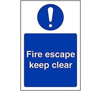 Vsafety Fire Door and Mandatory- Fire Escape Keep Clear - 100 x 150 mm Safety Sign