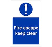 Vsafety Fire Door and Mandatory- Fire Escape Keep Clear - 150 x 200 mm Safety Sign