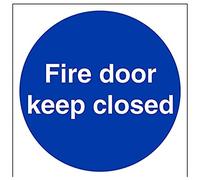 VSafety Fire Door Keep Closed Sign - Square - 150mm x 150mm - 1mm Rigid Plastic