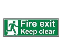Vsafety Fire Exit - Fire Exit Keep Clear - 600 x 200 mm Safety Sign