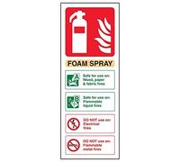 Vsafety Fire Extinguisher - Foam Spray Electrical Safe - 100 x 280 mm Restickable Safety Sign Safety Sign