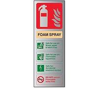 VSafety Fire Extinguisher-Foam Spray ID Electrical Safe Sign - 100mm x 280mm - 1.6mm Alu Rigid Plastic