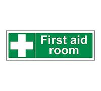 VSafety First Aid Room Sign - Landscape - 300mm x 100mm - 1mm Rigid Plastic