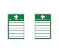 VSafety First Aiders Sign - Portrait - 150mm x 200mm - 2mm Rigid Plastic (Pack of 2)