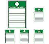 VSafety First Aiders Sign - Portrait - 150mm x 200mm - 2mm Rigid Plastic (Pack of 5)