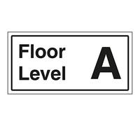 VSafety Floor Level A Sign - 300x150mm - Self Adhesive Aluminium Effect