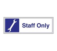 VSafety Garage Staff Only Sign - Landscape - 450mm x 150mm - Self Adhesive Vinyl