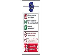 VSafety General Fire Action Break Glass Sign - Portrait - 200mm x 300mm - 1mm Rigid Plastic