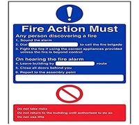 VSafety General Fire Action Dial Sign - Portrait - 200mm x 300mm - 1mm Rigid Plastic