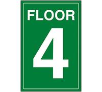 VSafety Green Floor 4 Sign - 450x200mm - Self Adhesive Vinyl