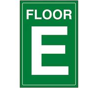 VSafety Green Floor E Sign - 200x300mm - Self Adhesive Vinyl