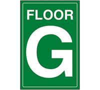 VSafety Green Floor G Sign - 200x300mm - Self Adhesive Vinyl
