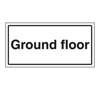 VSafety Ground Floor Sign - 300x150mm - 3mm Brushed Aluminium Composite