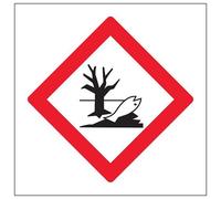 VSafety Hazardous To The Environment Warning Hazard Diamond Sign - Square - 100mm x 100mm - Self Adhesive Vinyl