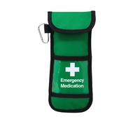 VSafety Insulated Emergency Medication Medical Travel Carry Case - Portable Medication Pouch with Foil Lined Interior - Compact Slimline Design - Carabiner Clip and Belt Loops - 230 x 105 x 10mm