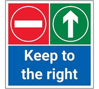 Vsafety Keep To The Right - 300x300mm - Self Adhesive Vinyl