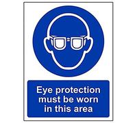 Vsafety Mandatory PPE - Eye Protection Must Be Worn in this area - 300 x 400 mm Safety Sign