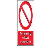 Vsafety No Reversing Without Supervision Sign - 450mm x 600mm - 2mm Rigid Plastic