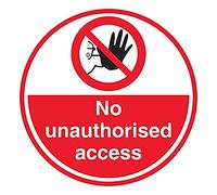 Vsafety No Unauthorised Access - 450 x 450 mm - Self Adhesive Floor Sticker Safety Sign