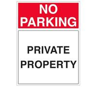 VSafety NP Private Property - 600x800mm Class RA1 Reflective 3mm Aluminium Composite Safety Sign