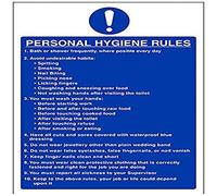 VSafety Personal Hygiene Rules Sign - Portrait - 200mm x 300mm - 1mm Rigid Plastic