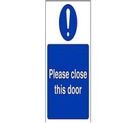 VSafety Please Close This Door Sign - Portrait - 150mm x 200mm - 1mm Rigid Plastic
