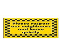 VSafety Please Respect Our Neighbours & Leave Quietly Sign - 300mm x 200mm - Rigid Plastic