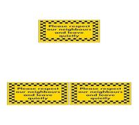 VSafety Please Respect Our Neighbours & Leave Quietly Sign - 300mm x 200mm - Rigid Plastic (Pack of 3)