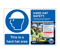 VSafety Poster Combo - This is a Hard Hat Area/Hard Hat Safety-600x450-2mm Rigid Plastic Safety Sign