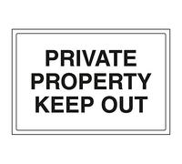 VSafety Private property keep out - 800x600mm Class RA1 Reflective 3mm Aluminium Composite With Fixing Channel Safety Sign