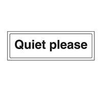 VSafety Quiet Please Door Sign - Landscape - 300mm x 100mm - Self Adhesive Vinyl
