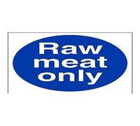 VSafety Raw Meat Only Sign - Square - 200mm x 200mm - 1mm Rigid Plastic