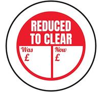 VSafety Reduced To Clear - Was/Now Sticker - 50mm Diameter (Roll of 250)