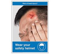 VSafety Risk Of Head Injury A2 Poster - 420 x 594mm - Heavy Duty