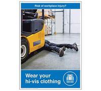 VSafety Risk Of Workplace Injury A2 Poster - 420 x 594mm - Heavy Duty