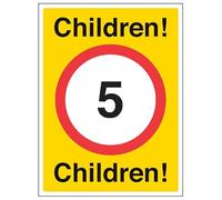 VSafety School Warning Signs - Children 5mph - 600x800mm Class RA1 Reflective 3mm Aluminium Composite With Anti-Graffiti Coating Safety Sign
