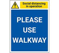 Vsafety SD In Operation - Please Use Walkway - 300mm x 400mm - 1mm Rigid Plastic