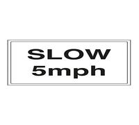 VSafety Slow, 5mph Parking Sign - Landscape - 400mm x 300mm - Self Adhesive Vinyl