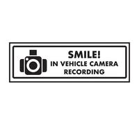 VSafety Smile! In Vehicle Camera Recording Sign - 200mm x 80mm - Self Adhesive