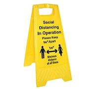 Vsafety Social Distancing In Operation - 300mm x 620mm - Double Sided Floor Sign