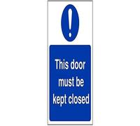 VSafety This Door Must Be Kept Closed Sign - Portrait - 150mm x 200mm - 1mm Rigid Plastic