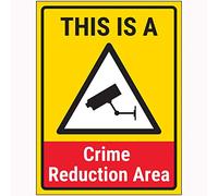 VSafety This Is A Crime Reduction Area Sign - 150x200mm - Face Adhesive Window Sticker