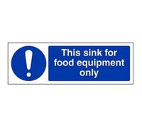 VSafety This Sink For Equipment Only Sign - Landscape - 300mm x 100mm - 1mm Rigid Plastic