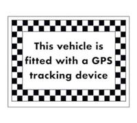 VSafety This Vehicle is Fitted with GPS Tracking Device Sign - 200mm x 150mm - Self Adhesive Vinyl
