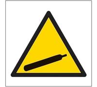 VSafety Warning Compressed Gas Sign - Square - 100mm x 100mm - 1mm Rigid Plastic